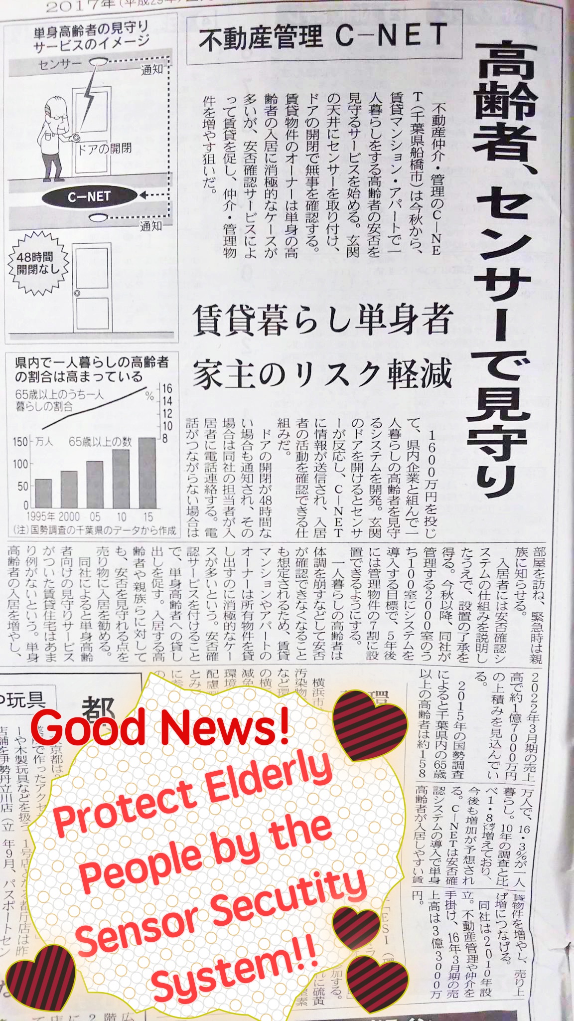C-NET日経新聞に掲載！２０１７年１月８日